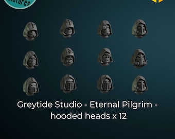 Hooded/cloaked heads x 12 - Greytide studios - Eternal Pilgrims