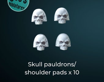 Skull shoulder pauldrons / shoulder pads x 10 version 6