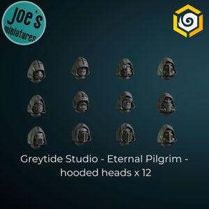 Hooded/cloaked heads x 12 - Greytide studios - Eternal Pilgrims