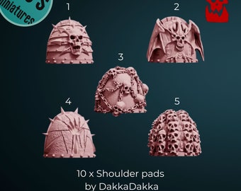 10 (5 Left 5 Right) x Skull shoulder pads - DakkaDakka