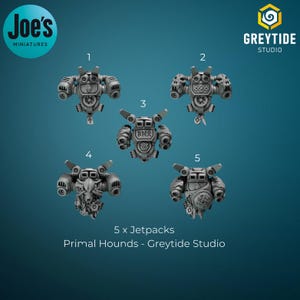 5 mochilas propulsoras - Sabuesos primigenios - Greytide Studios