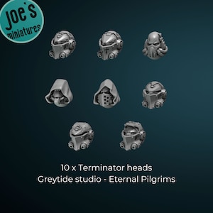 10 x Heavy armour heads - Greytide studios - Eternal Pilgrims Termi pack