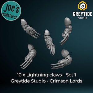 Lightning claws x 10 - set 1 - Crimson Lords - Greytide Studio
