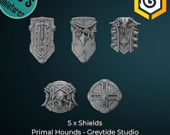 5 x Shields - Greytide Studios - Primal Hounds
