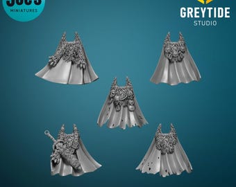 Cloaks x 5 - Greytide studios - Primal Hounds