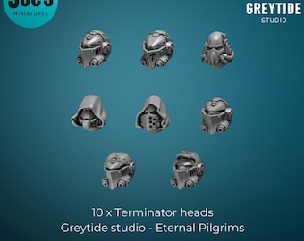 10 x Heavy armour heads - Greytide studios - Eternal Pilgrims Termi pack