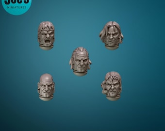 10 x Cabeças - Conjunto 1 - Crimson Lords - Greytide Studio