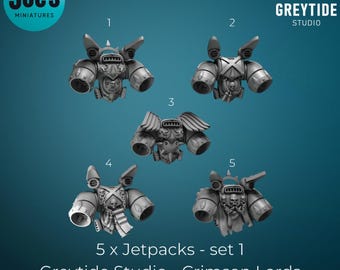 Jetpacks x 5 - Set 1 - Crimson Lords - Greytide Studio