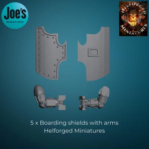 5 x Boarding shields with arms - Helforged Miniatures