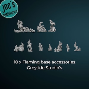 10 x Flaming base accessories - Greytide studio