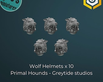 ウルフヘルメット x 10 - Primal Hounds - Greytide Studio