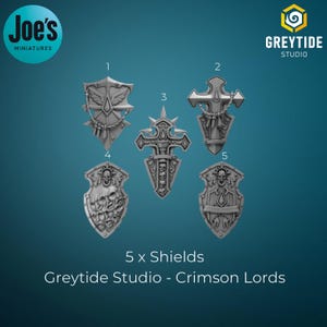 5 x Shields - Crimson Lords - Greytide Studio