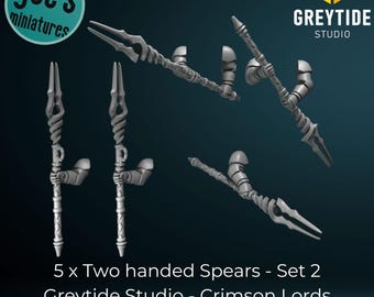 Lanças de Duas Mãos x 5 - Conjunto 2 - Greytide Studio - Senhores Carmesins