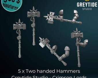 Martillos a dos manos x 5 - Greytide Studio - Crimson Lords
