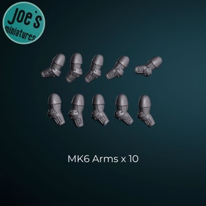10 x MK6 Arms for 28 or 32mm miniature tabletop wargaming