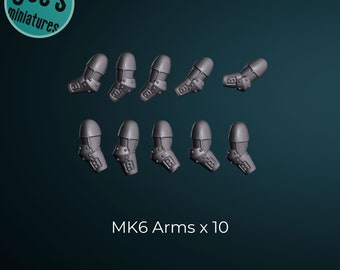 10 x version 6 Arms for 28 or 32mm miniature tabletop wargaming