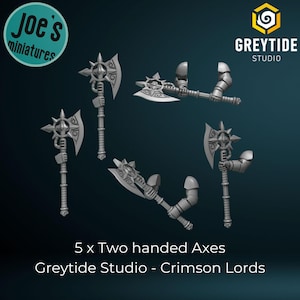 Two Handed Axes x 5 - Greytide Studio - Crimson Lords