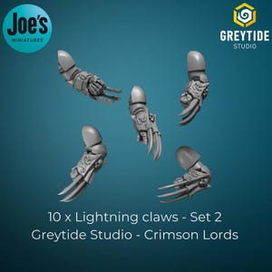 Lightning claws x 10 - set 2 - Crimson Lords - Greytide Studio