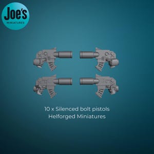 10 x Silenced bolt pistols - Helforged miniatures