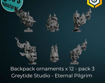 Backpack ornaments x 12 - pack 3 - Greytide studios - Eternal Pilgrims
