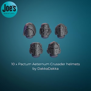 10 x Pactum Aeternum Crusader helmets by DakkaDakka