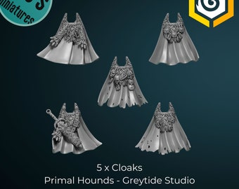 Cloaks x 5 - Greytide studios - Primal Hounds