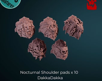 10 (5 left 5 right) Nocturnals shoulder pads - set 2 - for 28 and 32mm sci-fi miniatures