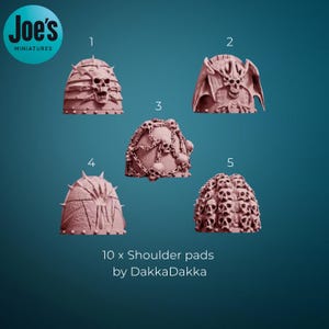 10 (5 Left 5 Right) x Skull shoulder pads - DakkaDakka