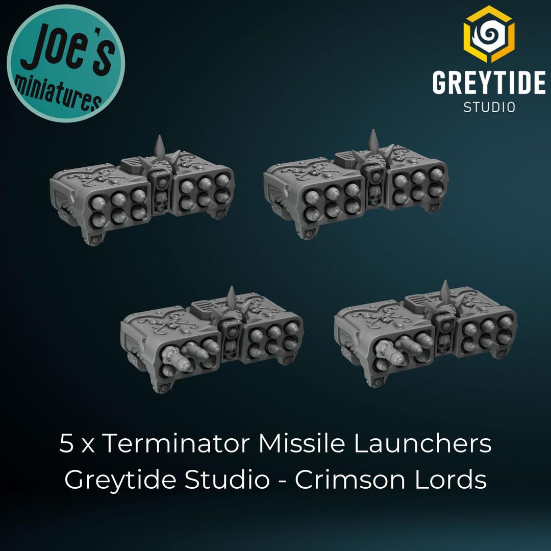 5 X Terminator Missile Launchers Crimson Lords Greytide Studio Etsy
