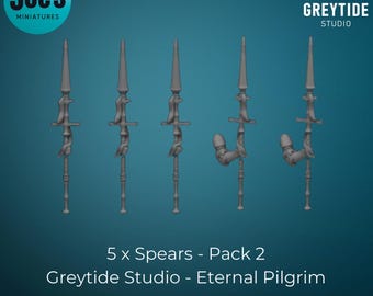 5 x Spears - Pack 2 - Greytide Studio - Eternal Pilgrims