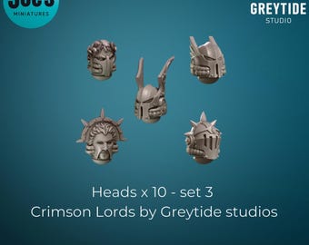 10 cabezas - Set 3 - Señores Carmesí - Greytide Studio