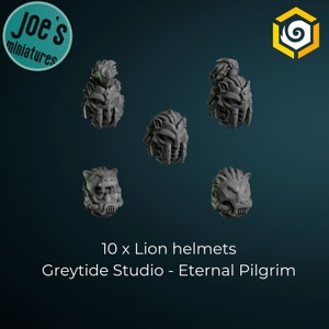 10 x Lion helmets - Greytide studios - Eternal Pilgrims