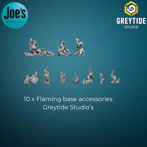 10 x Flaming Base Zubehör - Greytide Studio