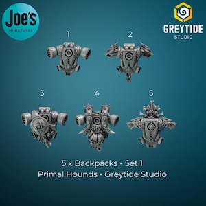 Zestaw 5 plecaków (1) – Primal Hounds – Greytide Studios