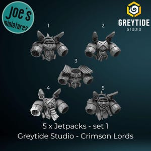 Jetpacks x 5 - Set 1 - Crimson Lords - Greytide Studio