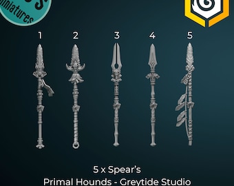 5 x Spear's - Primal Hounds - Greytide Studios