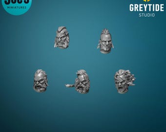 Heads x 10 - Pack 1 - Primal Hounds - Greytide studios