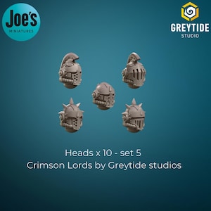 10 têtes - Lot de 5 - Crimson Lords - Greytide Studio