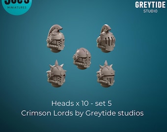 10 cabezas - Set 5 - Señores Carmesí - Greytide Studio