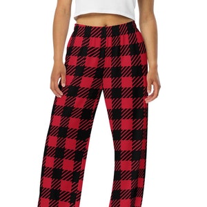 Red and Black Plaid Lounge Pants | Relaxed Fit Sweatpants