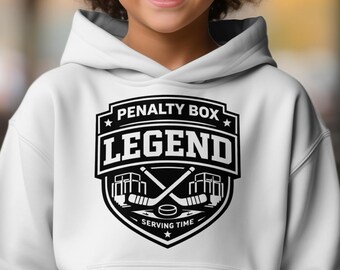 Youth Hockey Hoodie – Penalty Box Legend Graphic Sweatshirt