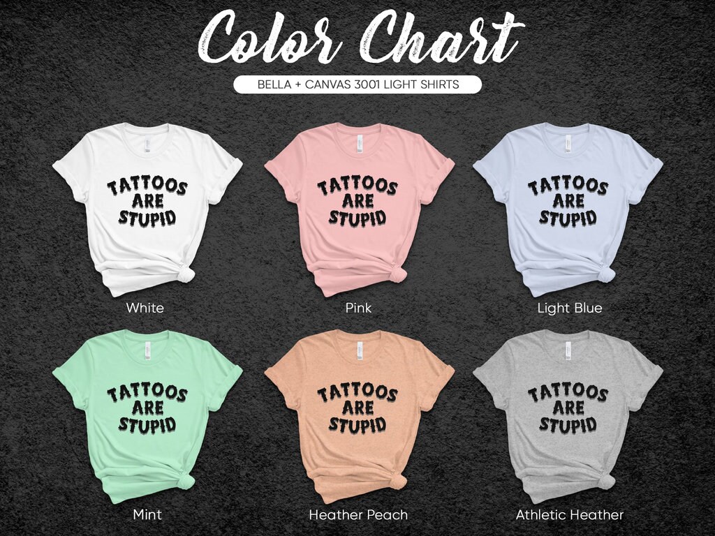 Tattoos Are Stupid Unisex Baseball T-Shirt Lange Mouwen Heren Dames Wit Zwart