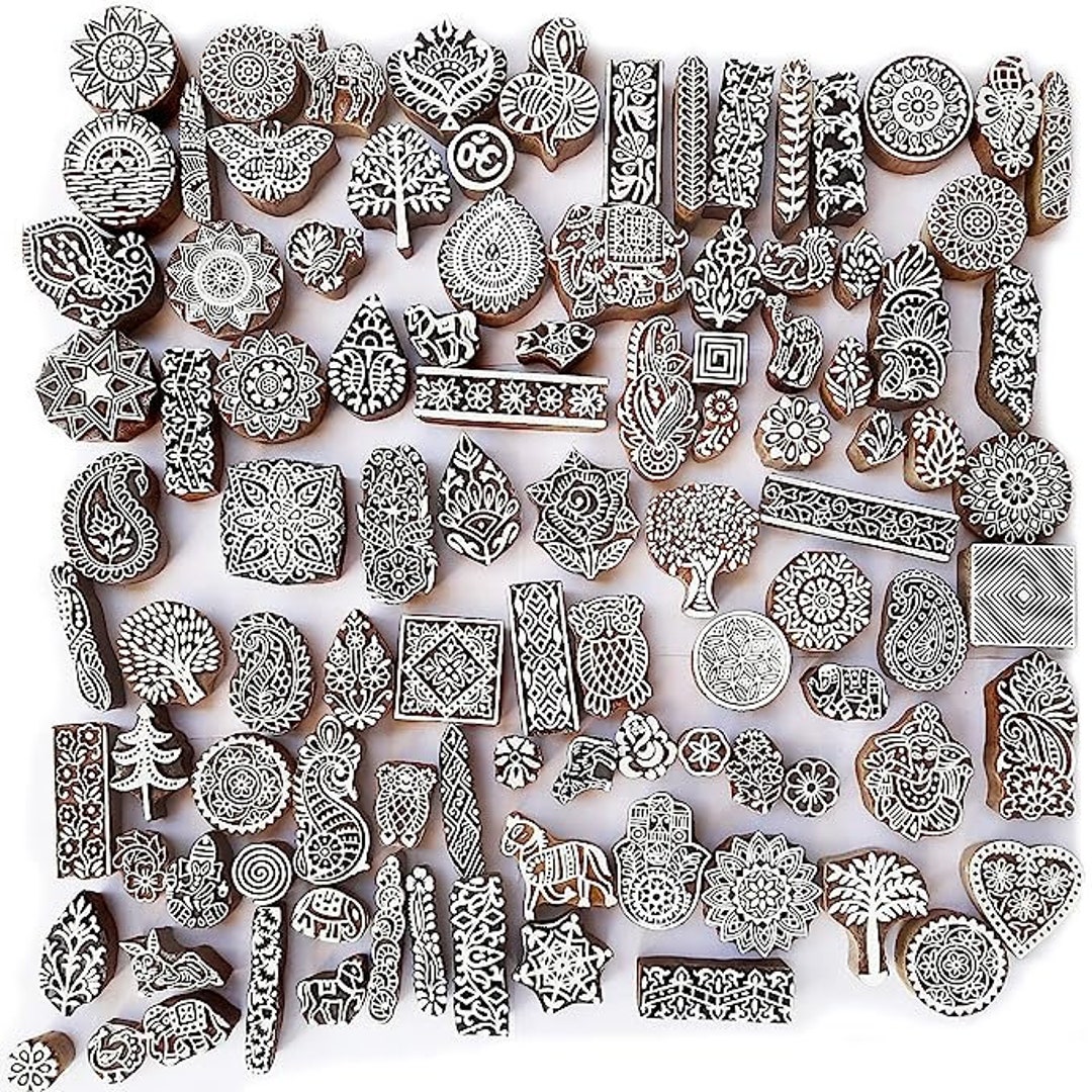 Mandala Wood Block Print Stamps indian Hand Crafted Wooden Stamp