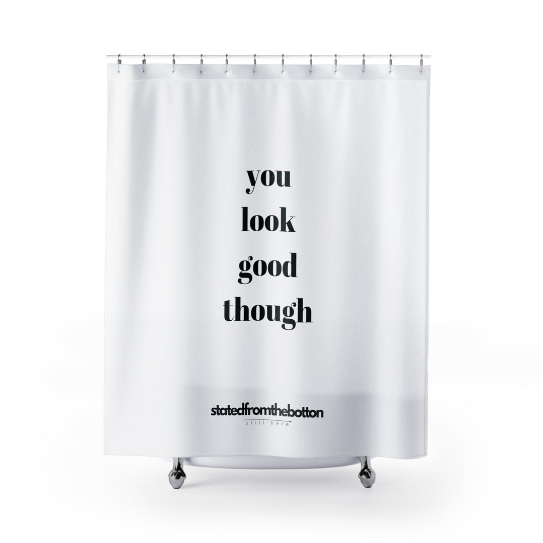 Aesthetic Minimalist Bathroom Shower Curtain With Quote Artistic Touch ...