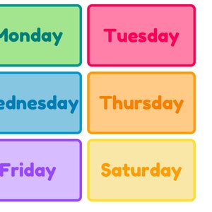 Days of the week flashcards/banners
