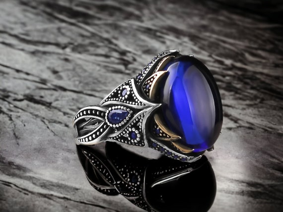 Blue tigers eye ring store
