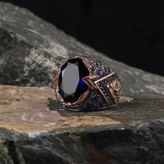 Men Silver Ring With Zircon Stone Men s Fashion Ring Celtic Ring