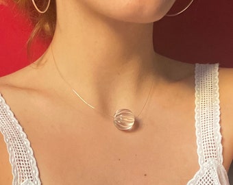 Unique piece: transparent vintage pearl necklace