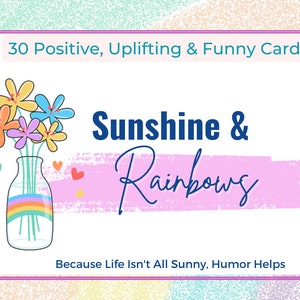 Sunshine & Rainbows Encouragement Card Pack Positive, Uplifting, Funny image 1