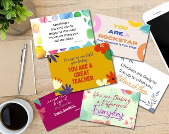 Teaching is My Superpower - Teacher Affirmation Cards (30 Cards) | Encouragement Cards | | Positive Quotes for Teachers | Gift for Teachers